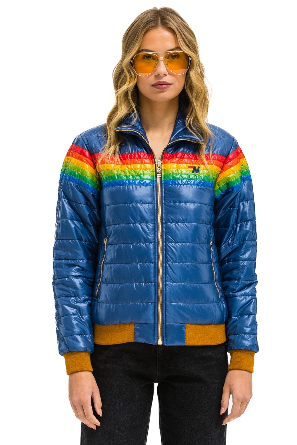 Retro 6 STRIPE JACKET - GLOSSY DEEP BLUE