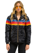 Retro 5 STRIPE TREKKER JACKET - GLOSSY BLACK