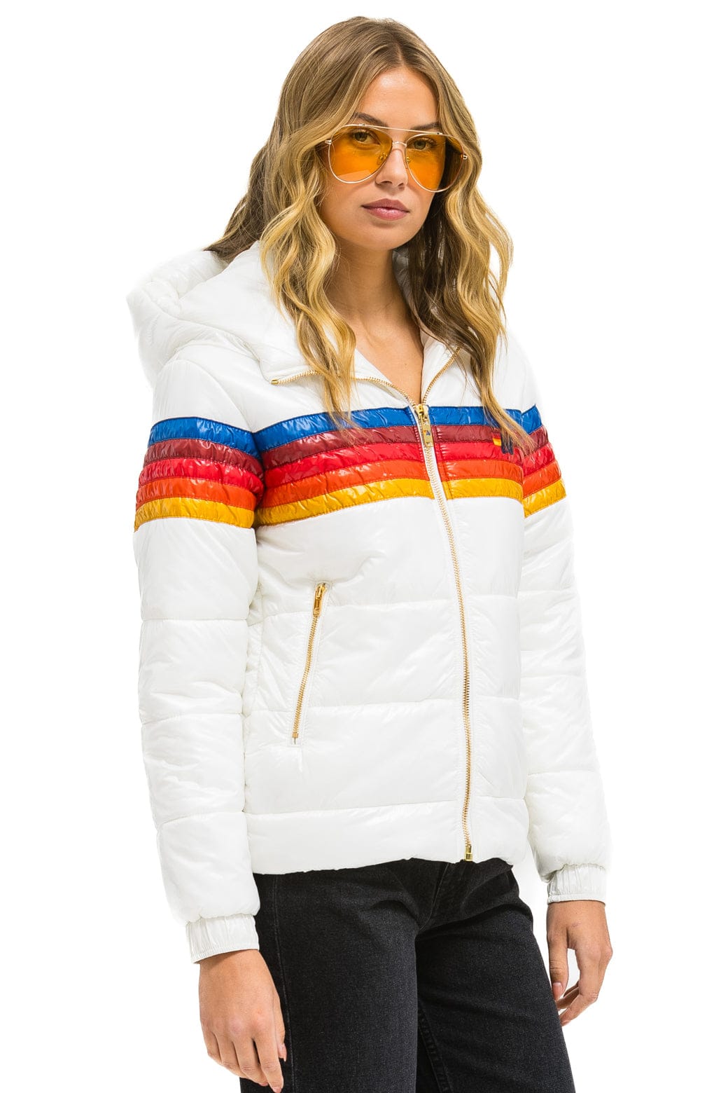 Retro 5 STRIPE TREKKER JACKET - GLOSSY WHITE