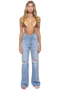Retro HI RISE WIDE LEG BOLT GYPSY WOMENS JEAN - SUPER LIGHT