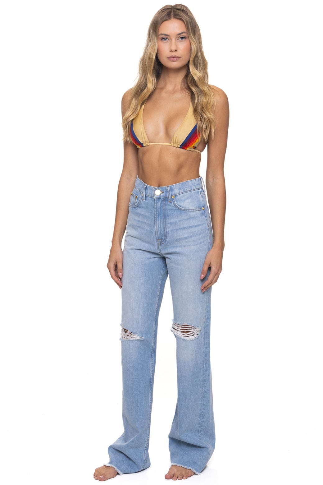 Retro HI RISE WIDE LEG BOLT GYPSY WOMENS JEAN - SUPER LIGHT