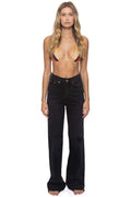 Retro HI RISE WIDE LEG BOLT GYPSY WOMENS JEAN - VINTAGE BLACK