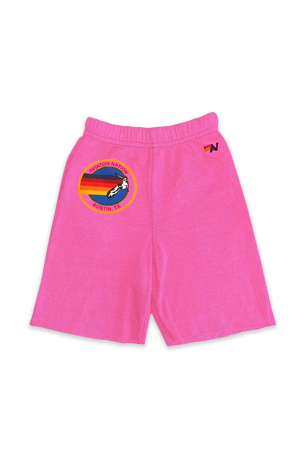 Retro AVIATOR NATION AUSTIN KIDS SWEATSHORTS - NEON PINK
