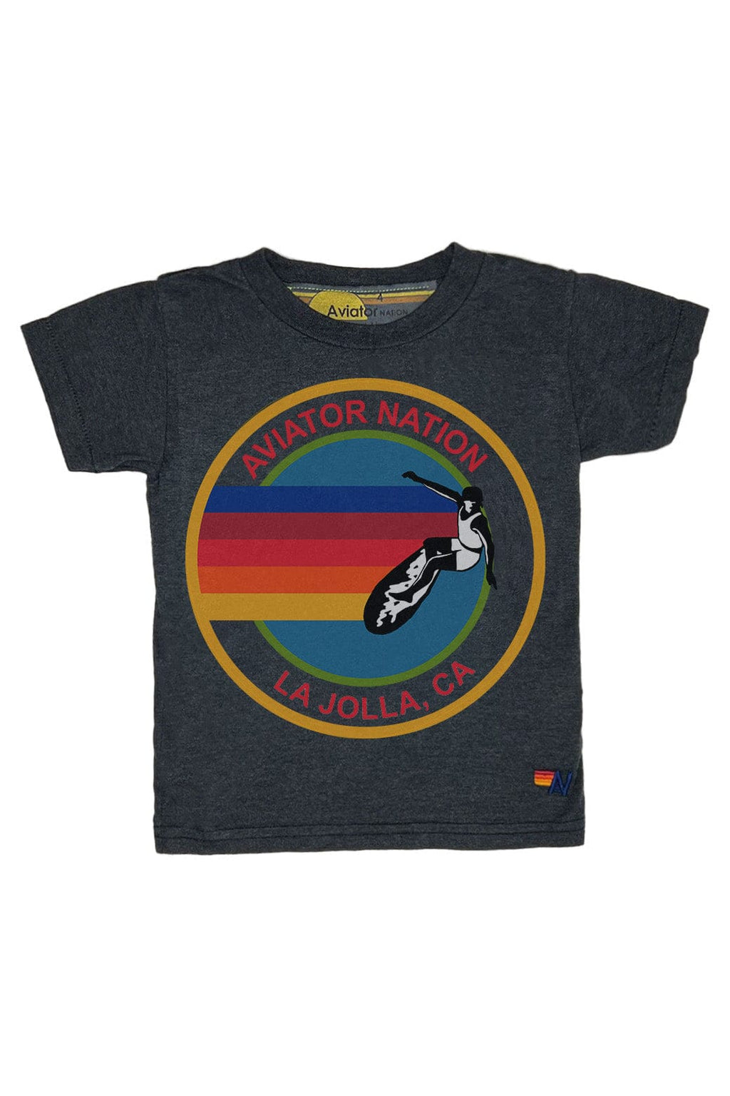 Retro KIDS AVIATOR NATION LA JOLLA TEE - CHARCOAL