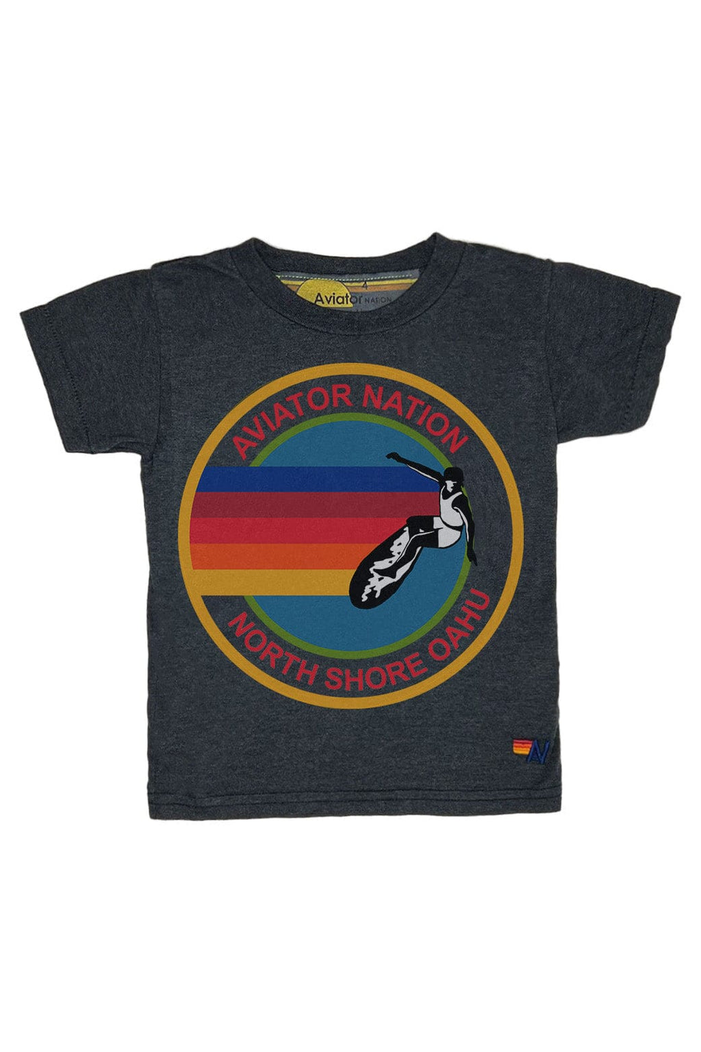 Retro KIDS AVIATOR NATION NORTH SHORE TEE - CHARCOAL