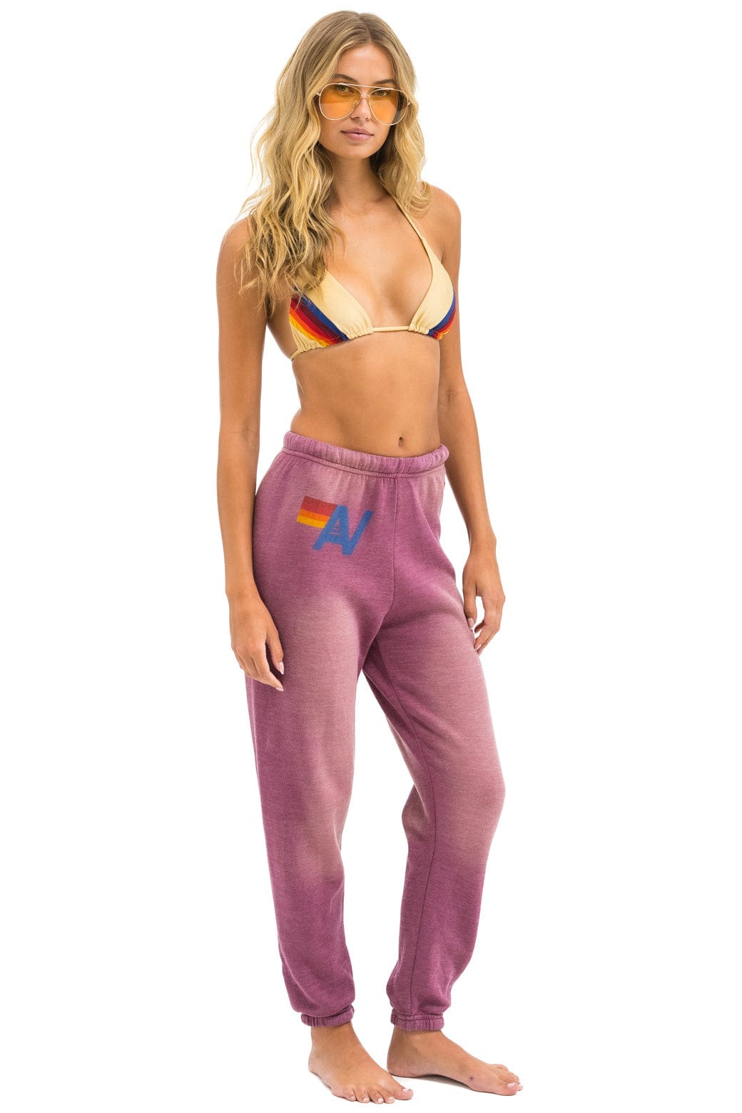 Retro VINTAGE LOGO SWEATPANTS - FADED BERRY