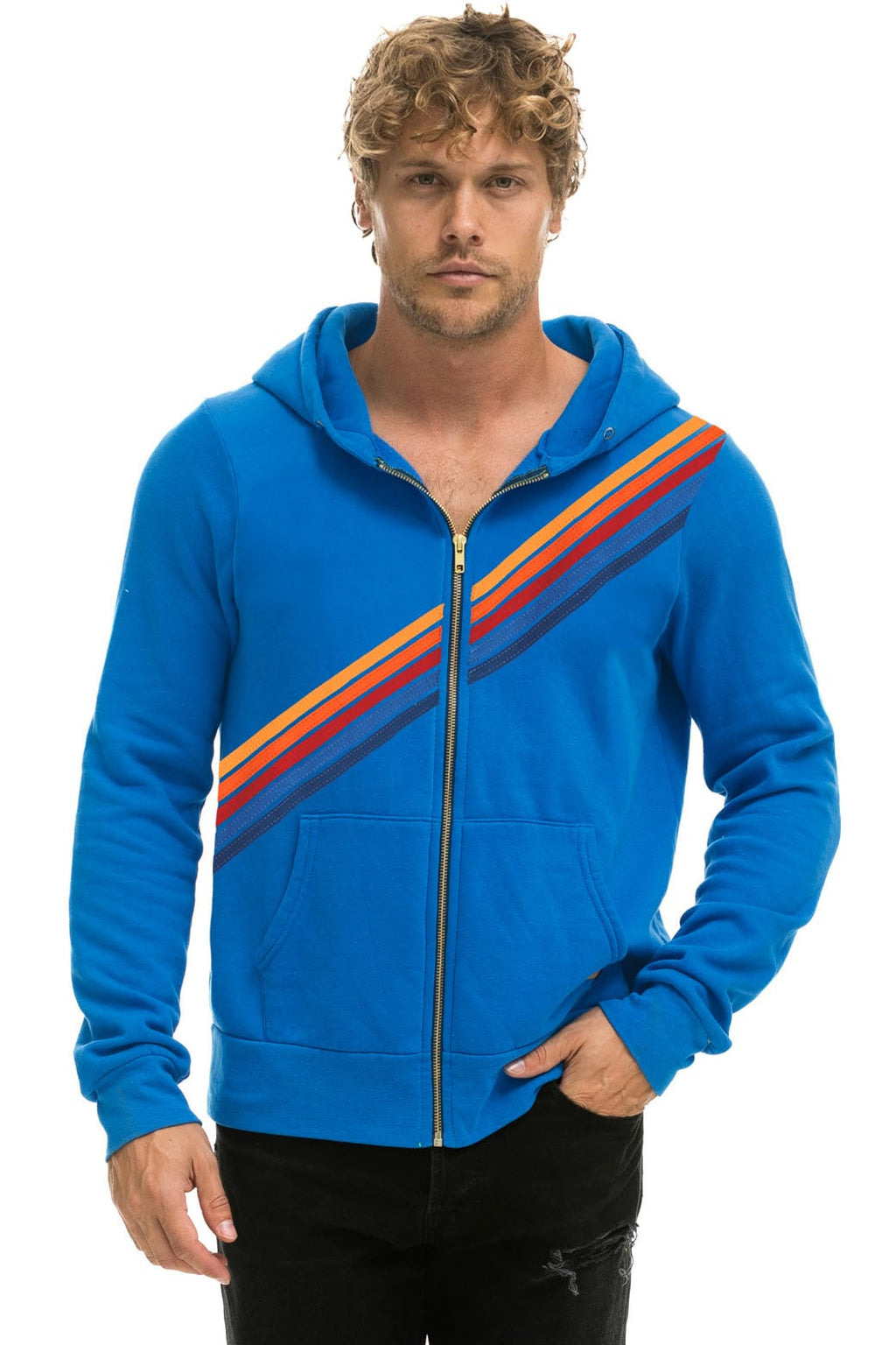 Retro DISCO ZIP HOODIE - OCEAN