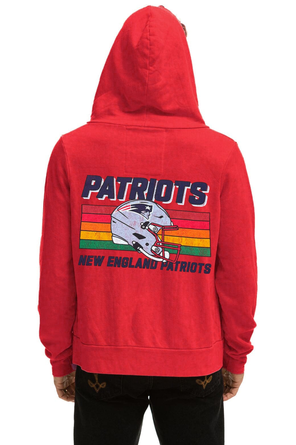 Retro NEW ENGLAND PATRIOTS HELMET ZIP HOODIE - FLASH RED