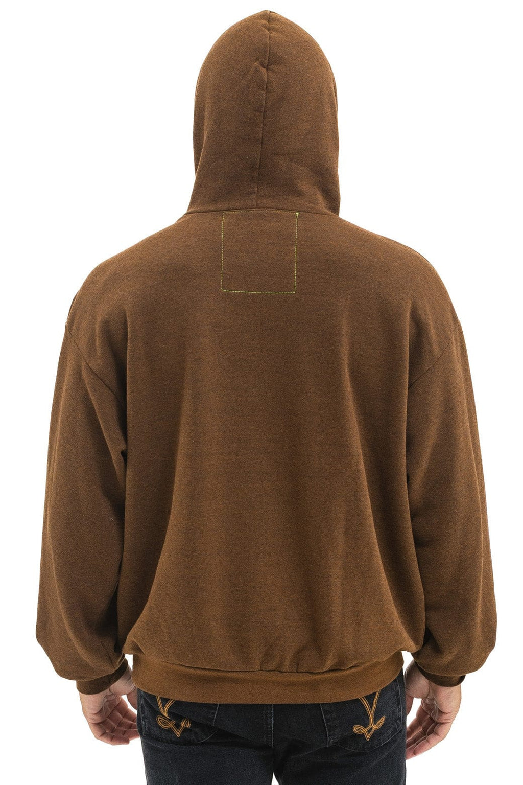 Retro BOLT HEART PULLOVER RELAXED HOODIE - CHOCOLATE