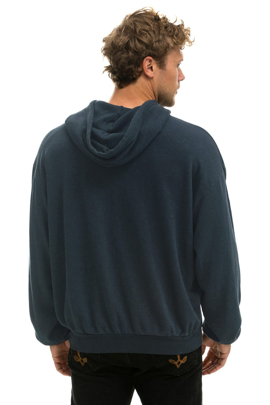Retro BOLT STITCH RELAXED PULLOVER HOODIE - CHARCOAL