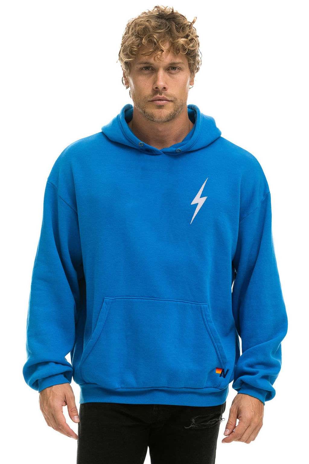 Retro BOLT STITCH RELAXED PULLOVER HOODIE - OCEAN WHITE