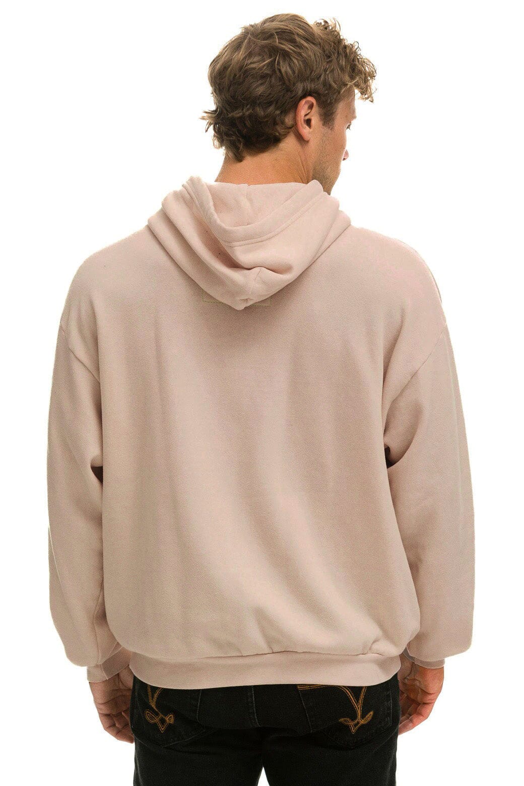 Retro BOLT STITCH RELAXED PULLOVER HOODIE - SAND