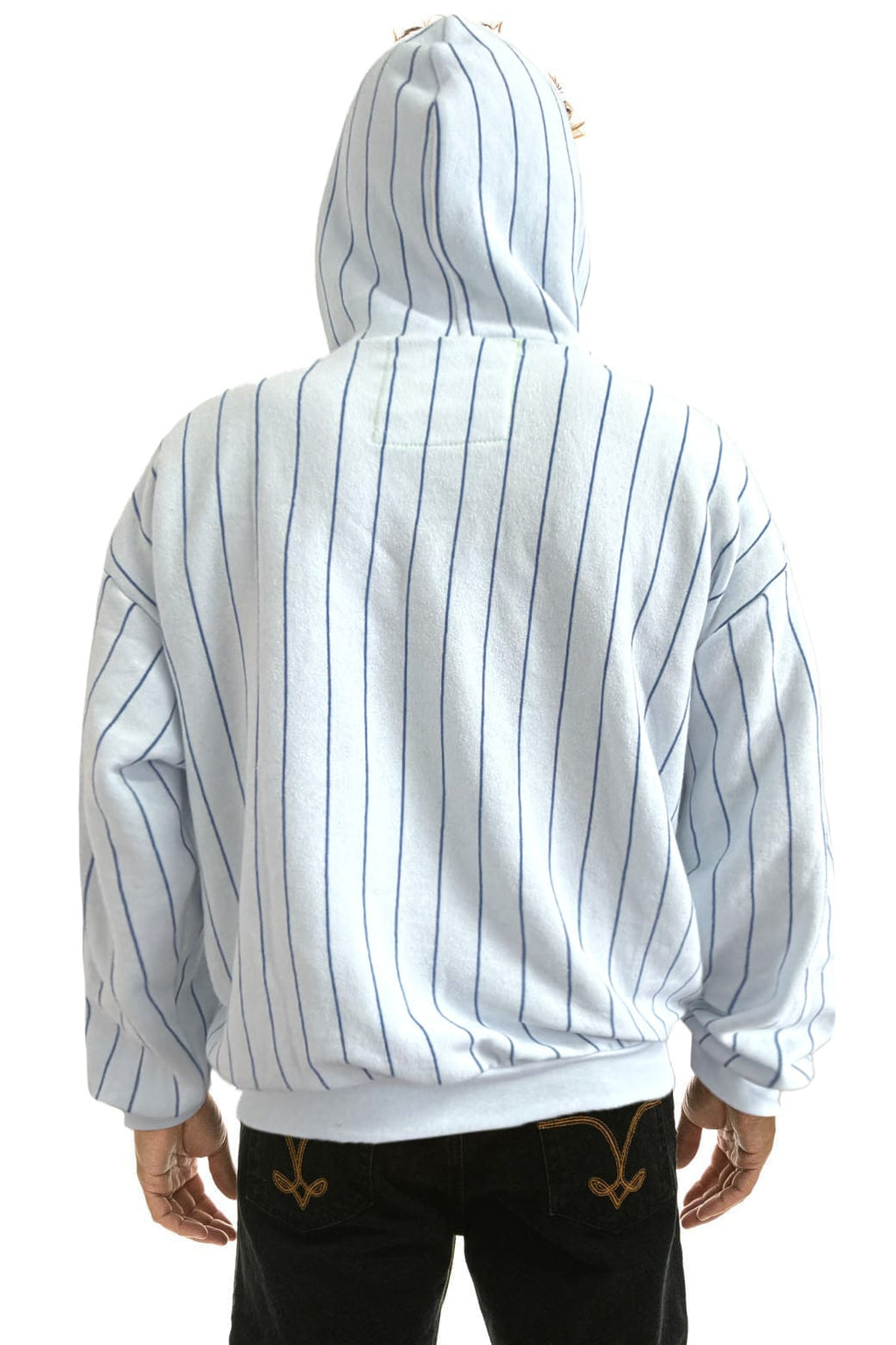 Retro LOS ANGELES DODGERS PINSTRIPE 2026 RELAXED PULLOVER HOODIE - WHITE BLUE