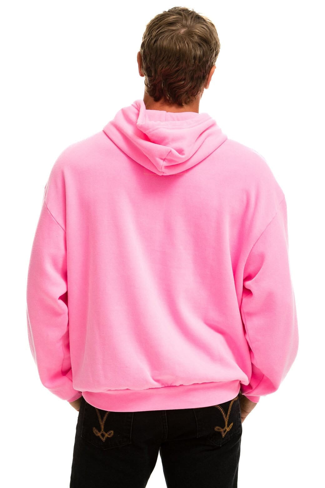Retro LOVER RELAXED PULLOVER HOODIE - NEON PINK