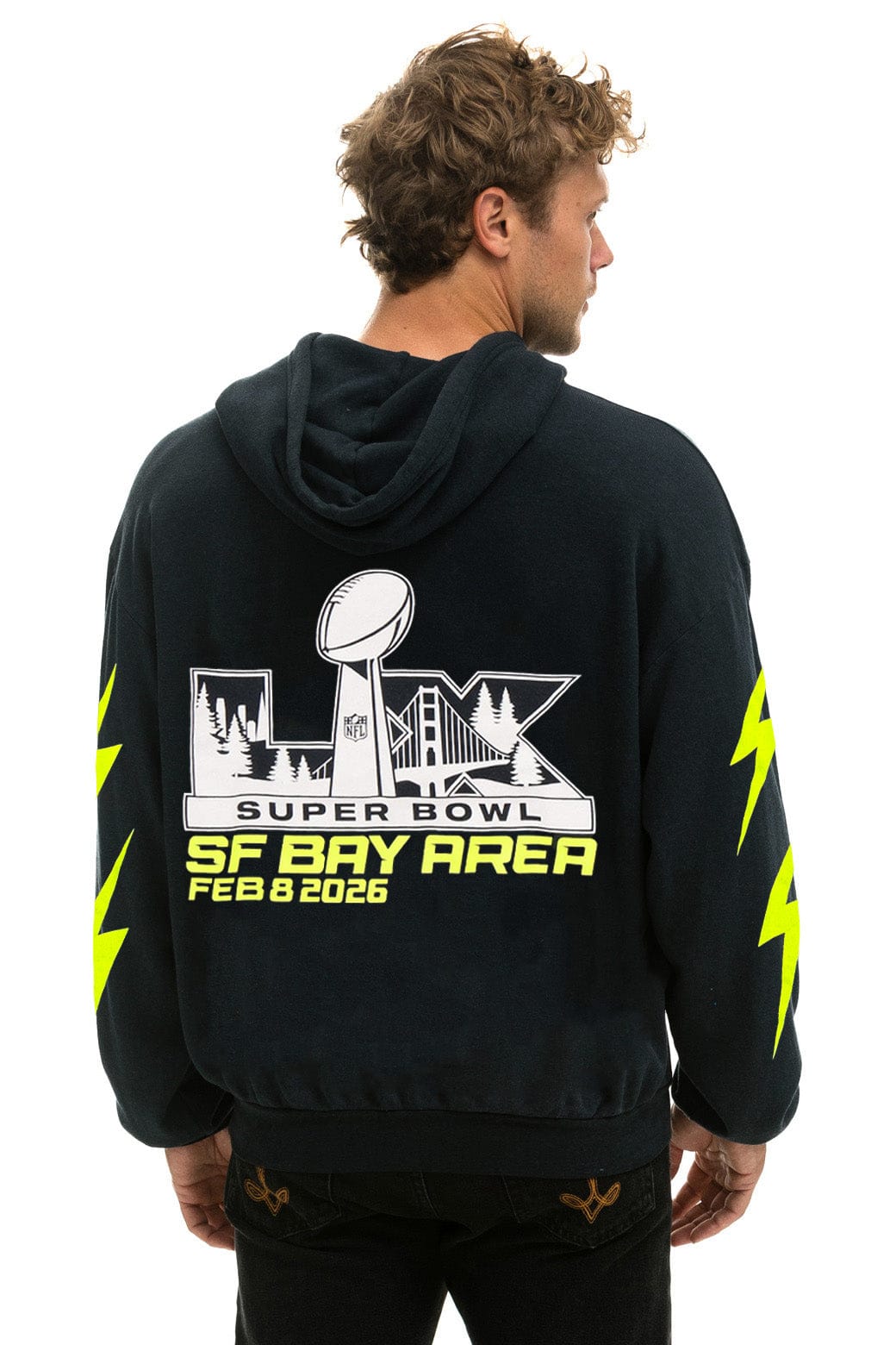 Retro SUPER BOWL 2026 BOLT RELAXED PULLOVER HOODIE - CHARCOAL