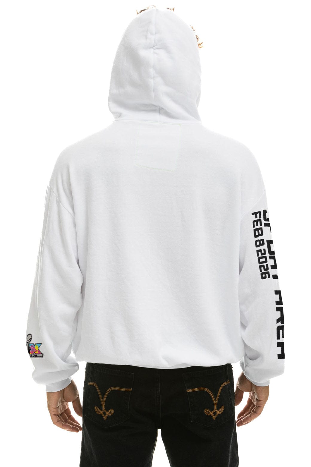 Retro SUPER BOWL 2026 RELAXED PULLOVER HOODIE - WHITE