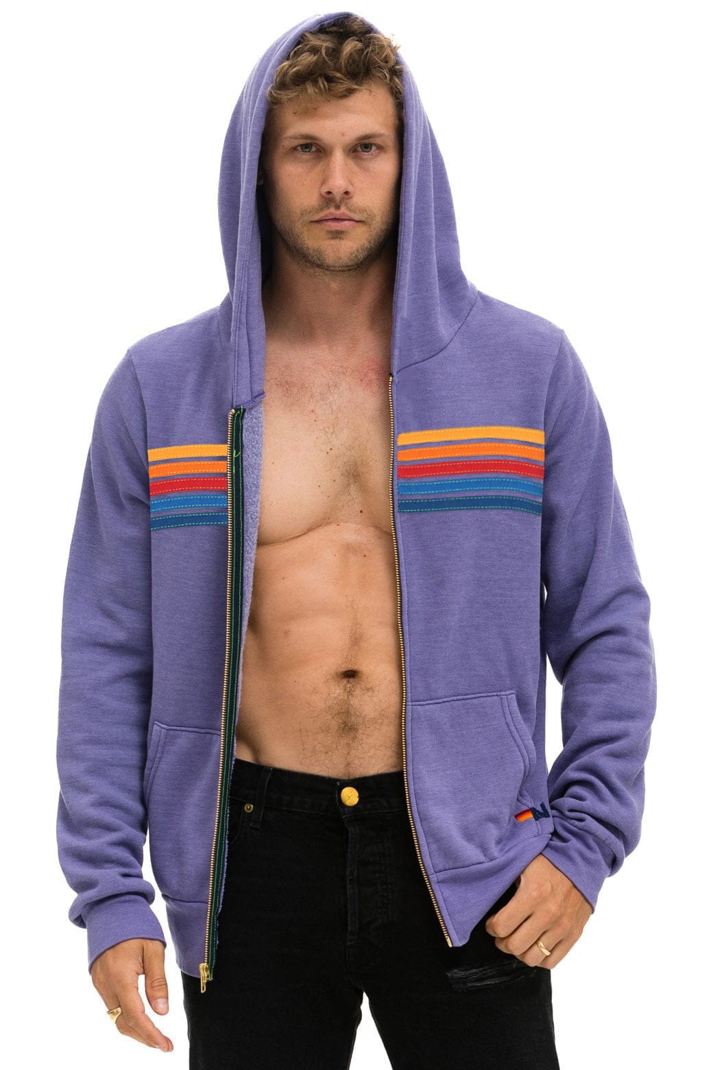 Retro 5 STRIPE HOODIE - LAVENDER