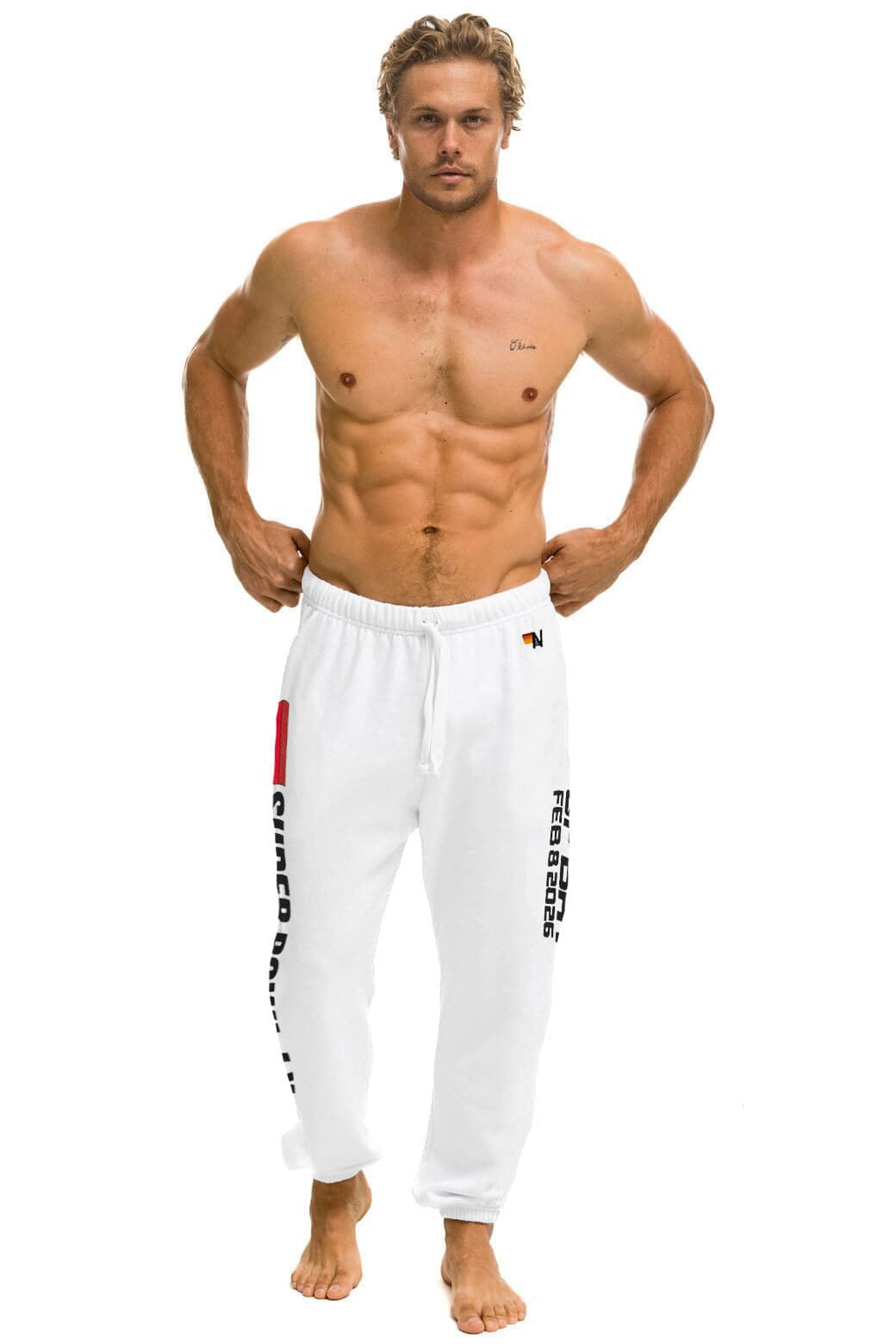 Retro SUPER BOWL 2026 UNISEX SWEATPANTS - WHITE