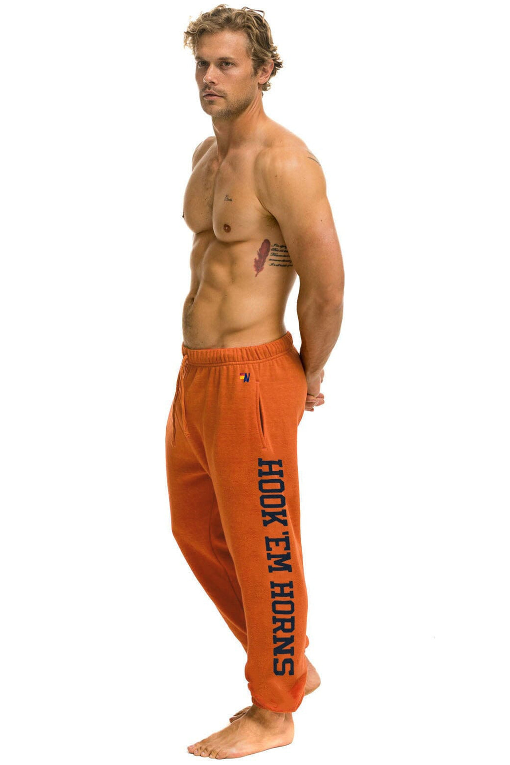 Retro UNIVERSITY OF TEXAS UNISEX CIRCLE PRINT SWEATPANTS - BURNT ORANGE
