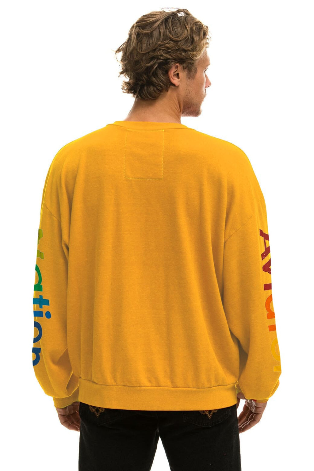 Retro AVIATOR NATION RELAXED VENICE CREW SWEATSHIRT - GOLD