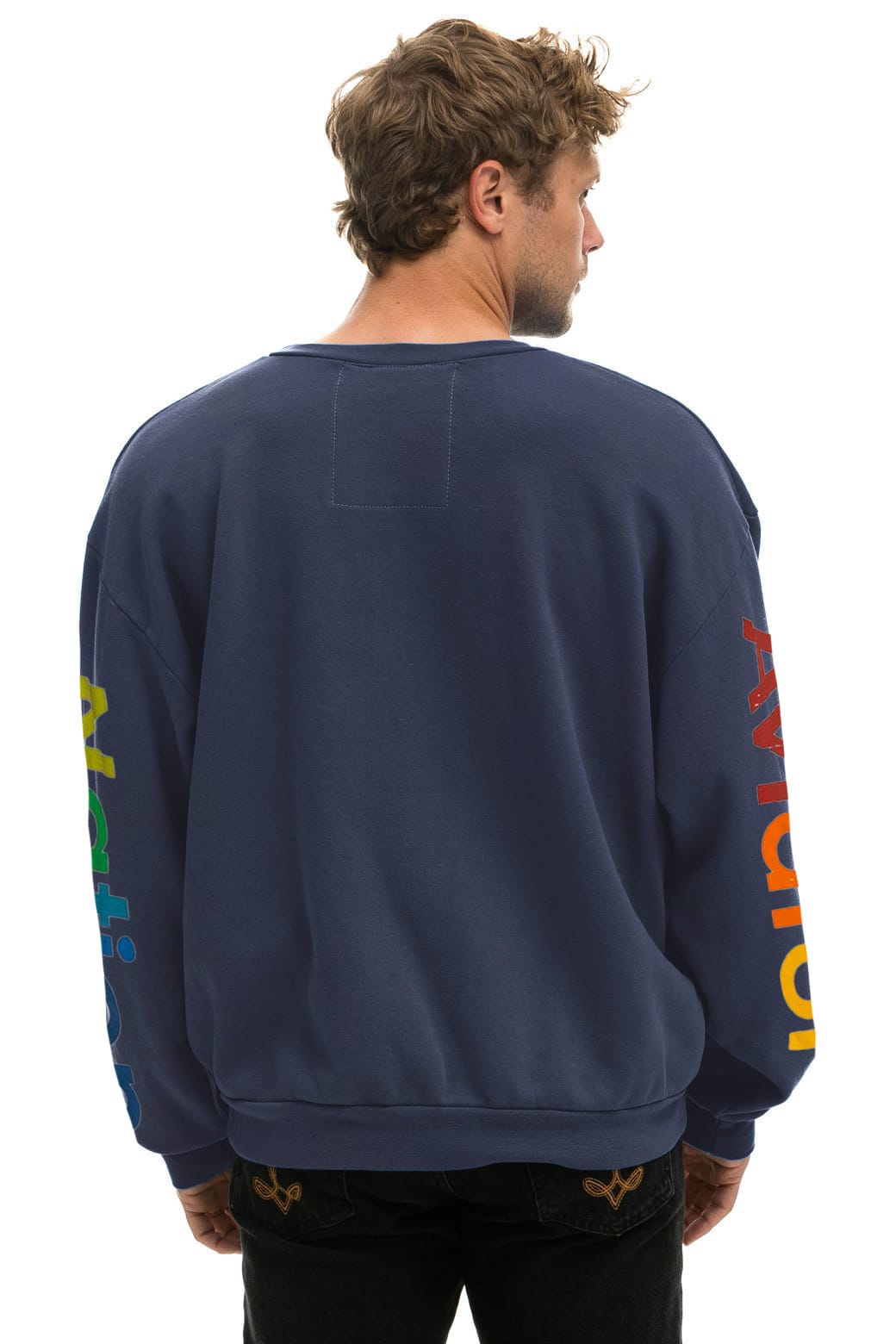 Retro AVIATOR NATION RELAXED VENICE CREW SWEATSHIRT - NAVY