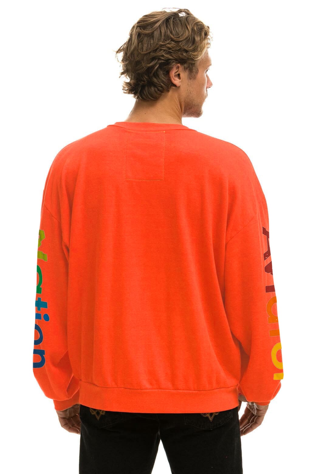 Retro AVIATOR NATION RELAXED VENICE CREW SWEATSHIRT - VINTAGE ORANGE