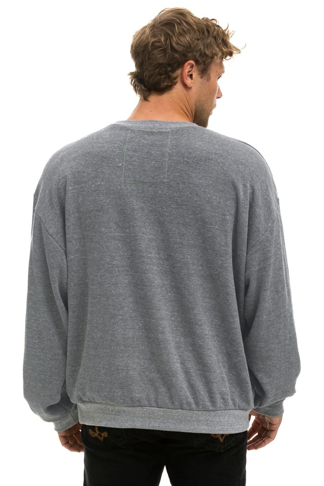 Retro BOLT FADE RELAXED CREW SWEATSHIRT - HEATHER GREY PINK PURPLE