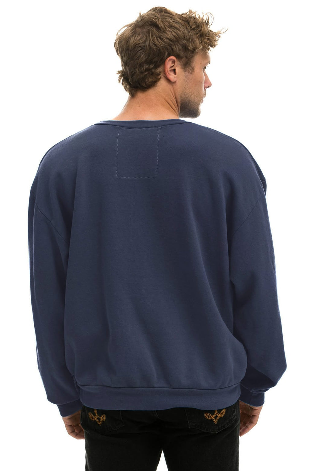 Retro BOLT FADE RELAXED CREW SWEATSHIRT - NAVY PINK PURPLE