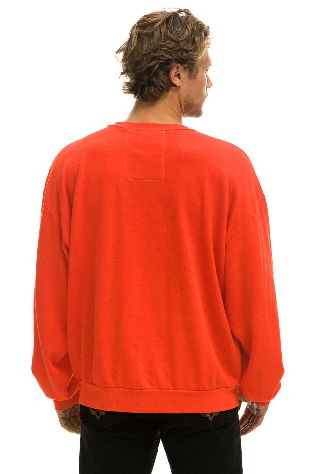Retro BOLT FADE RELAXED CREW SWEATSHIRT - VINTAGE ORANGE RED YELLOW