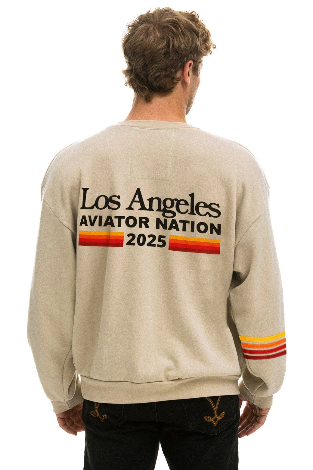 Retro LOS ANGELES WINE & FOOD 2025 CREW SWEATSHIRT RELAXED - SAND