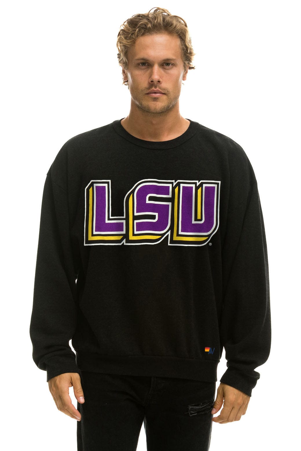 Retro LSU RELAXED CREW SWEATSHIRT - BLACK