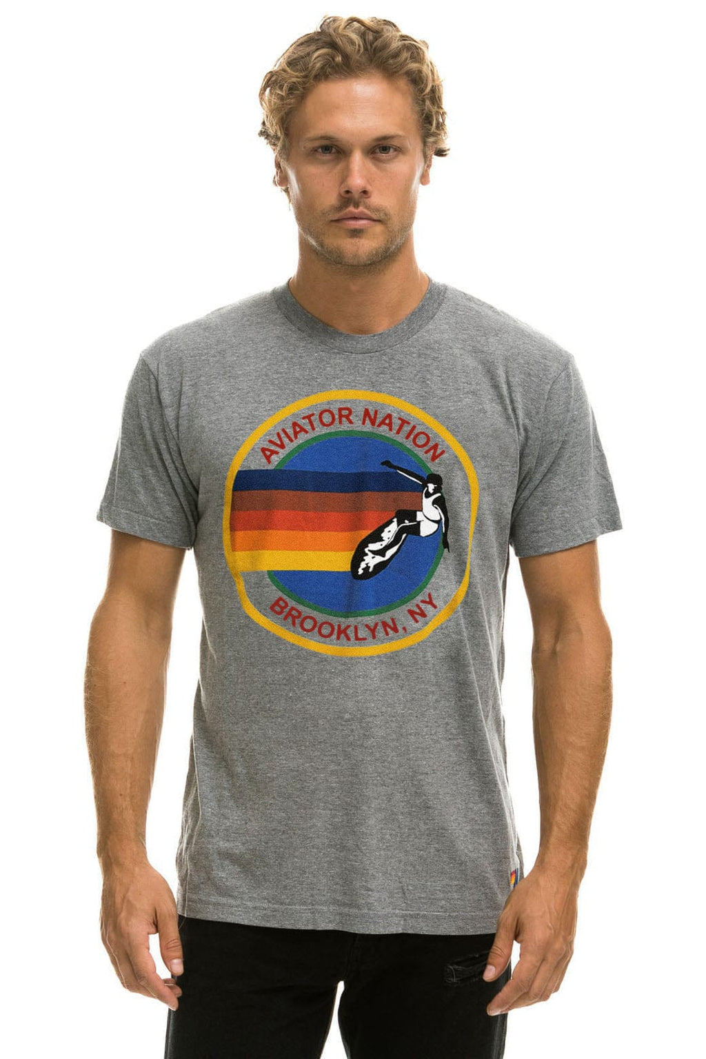 Retro SIGNATURE BROOKLYN TEE - HEATHER GREY