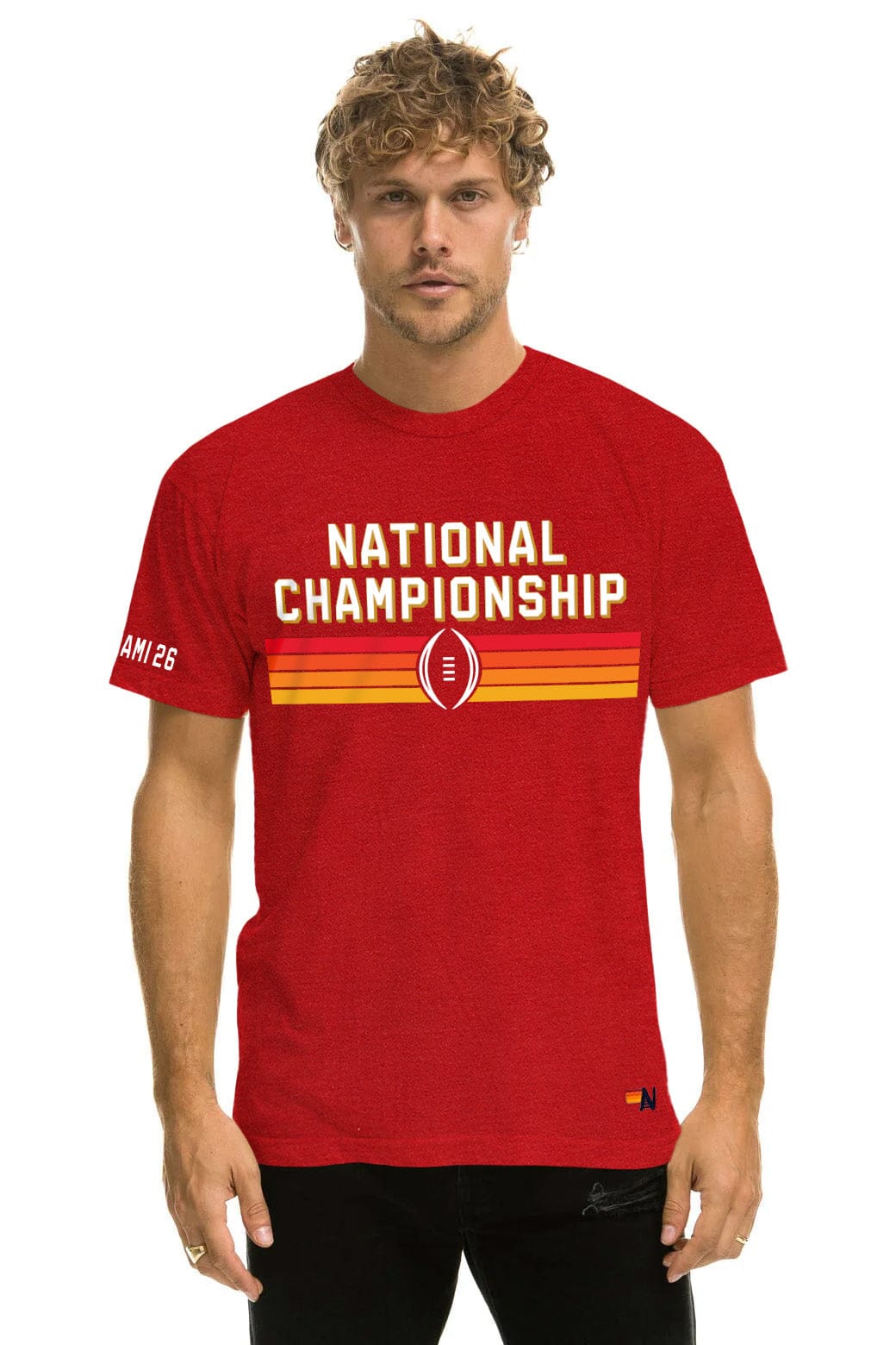 Retro INDIANA UNIVERSITY CFP 2026 CREW TEE SHIRT - CRIMSON