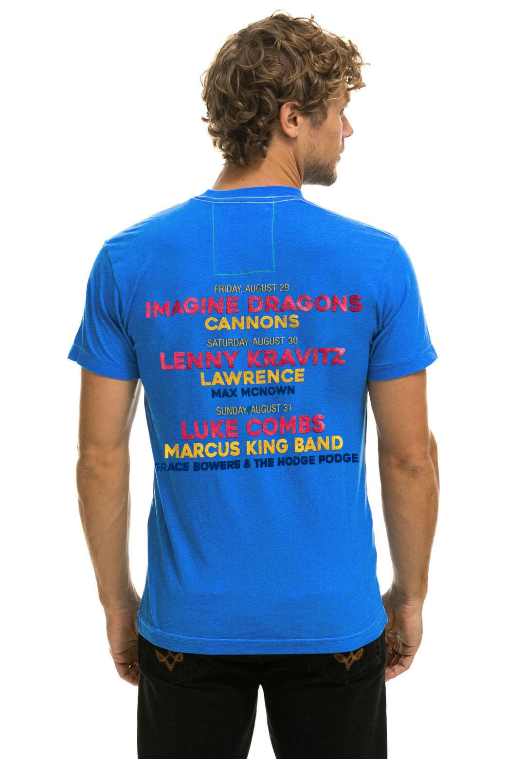 Retro JAZZ ASPEN SNOWMASS 2025 CREW TEE SHIRT - ADVENTURE BLUE