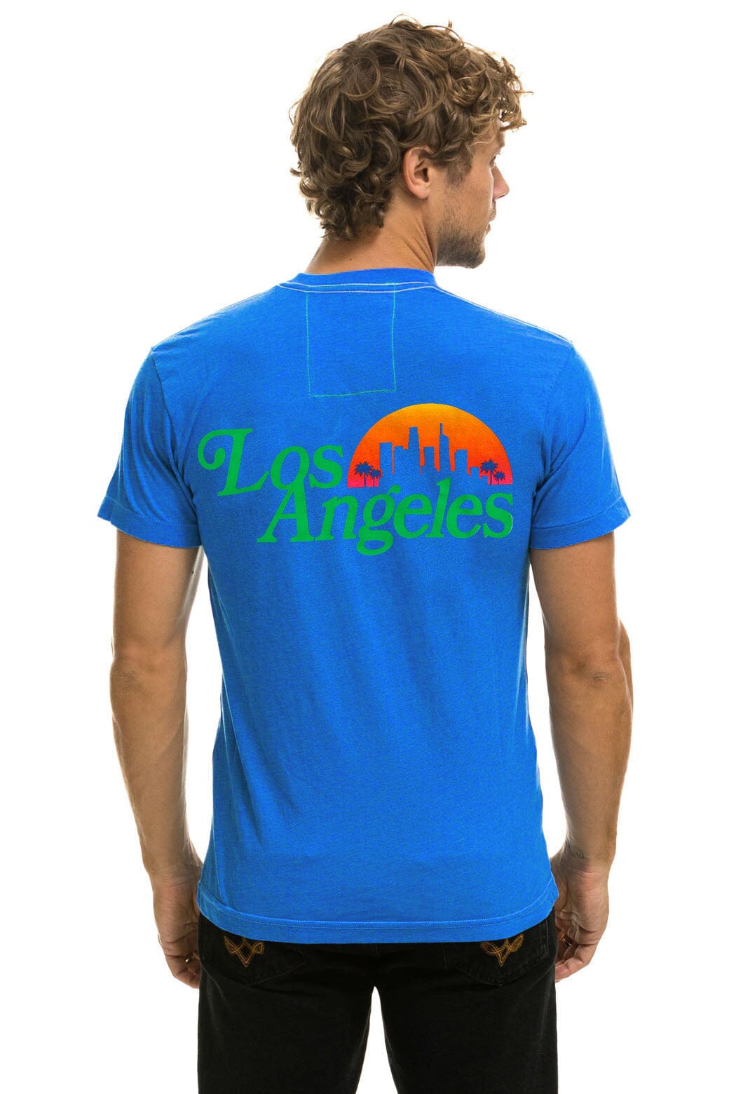 Retro LOS ANGELES WINE & FOOD 2025 CREW TEE SHIRT - ADVENTURE BLUE