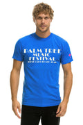 Retro PALM TREE FEST WEST PALM 2026 CREW TEE SHIRT - COBALT