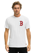 Retro RED SOX BOLT UNISEX CREW TEE - WHITE