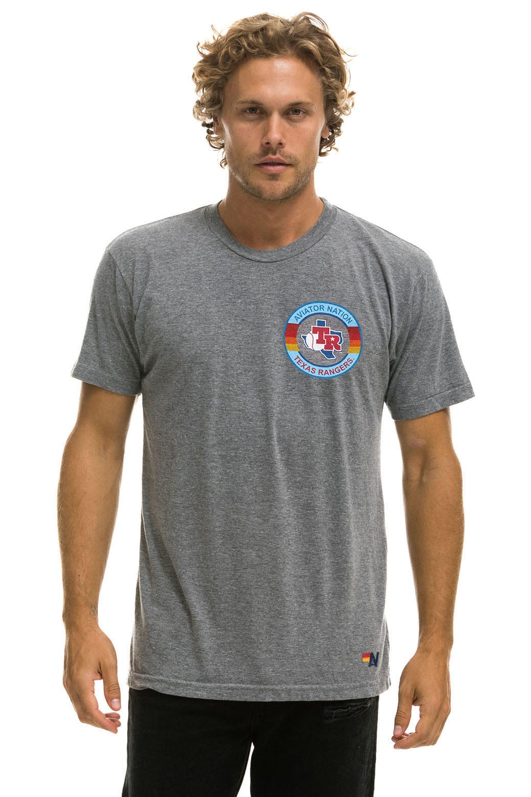 Retro TEXAS RANGERS UNISEX CREW TEE - HEATHER GREY