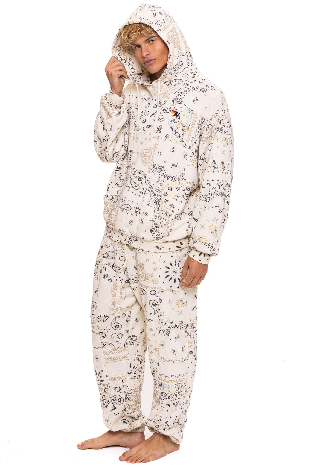Retro BANDANA QUILTED SWEATPANTS - VINTAGE WHITE