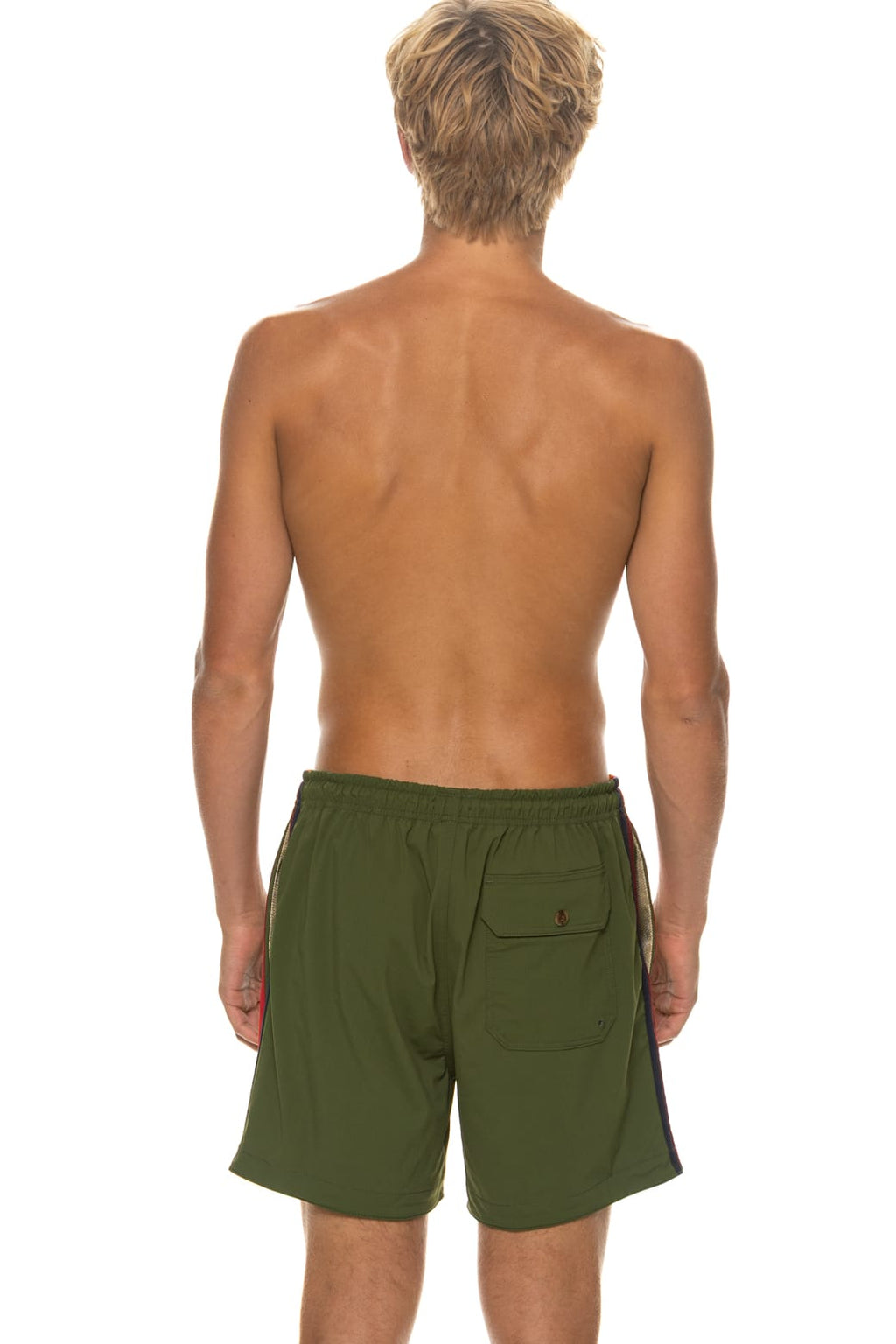 Retro MENS 5 STRIPE FLEX SHORTS - GARDEN GREEN
