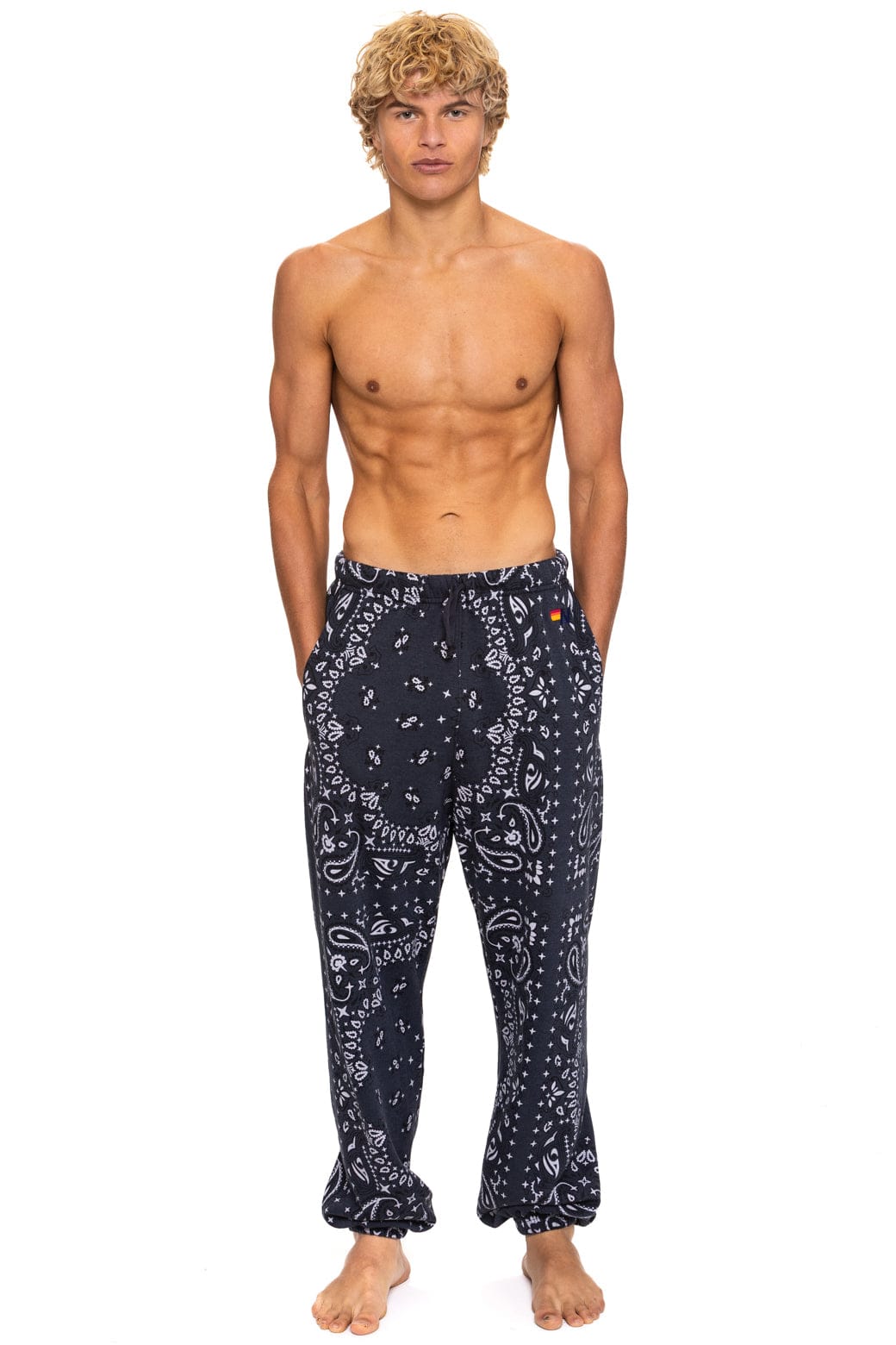 Retro BANDANA SWEATPANTS - CHARCOAL