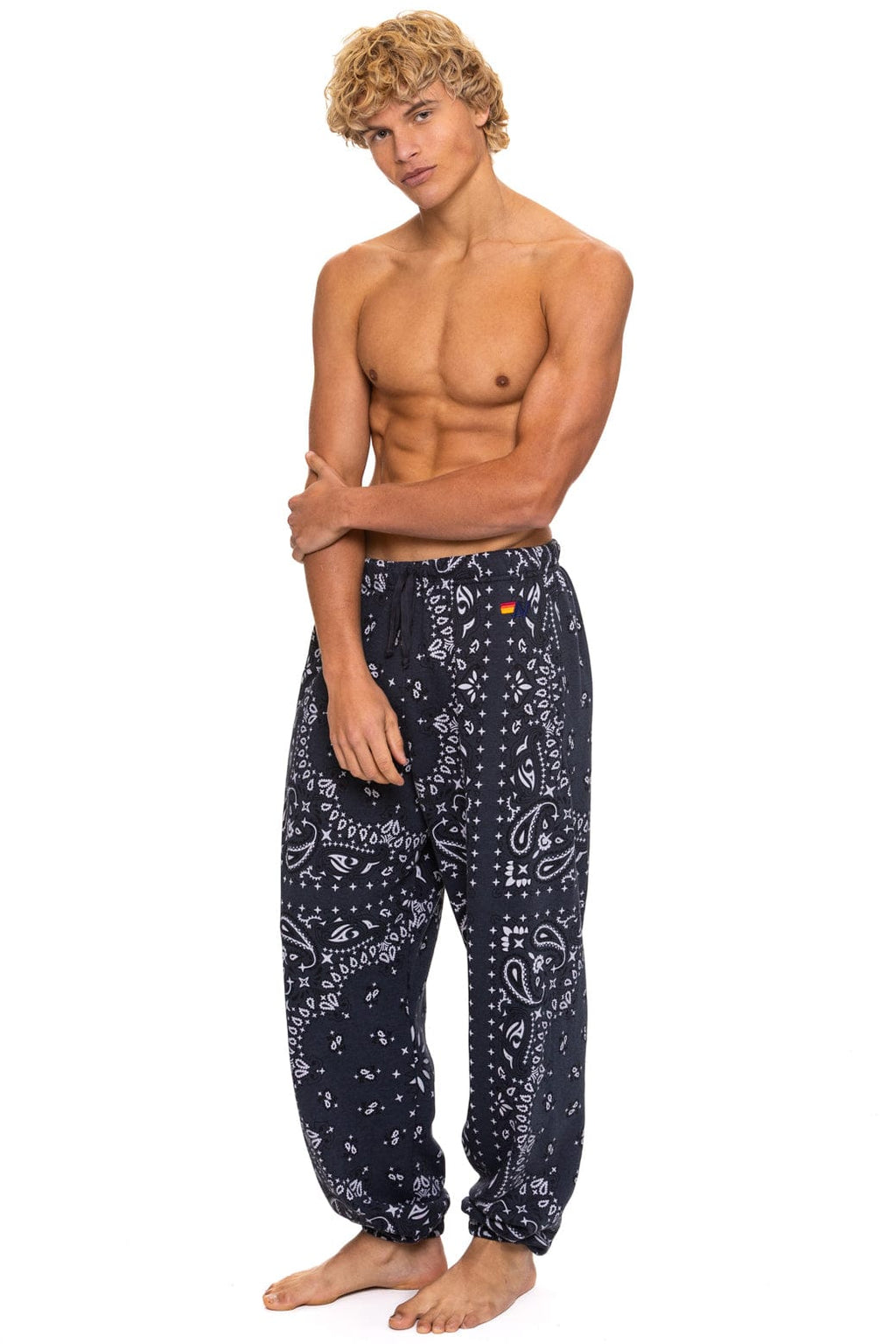 Retro BANDANA SWEATPANTS - CHARCOAL