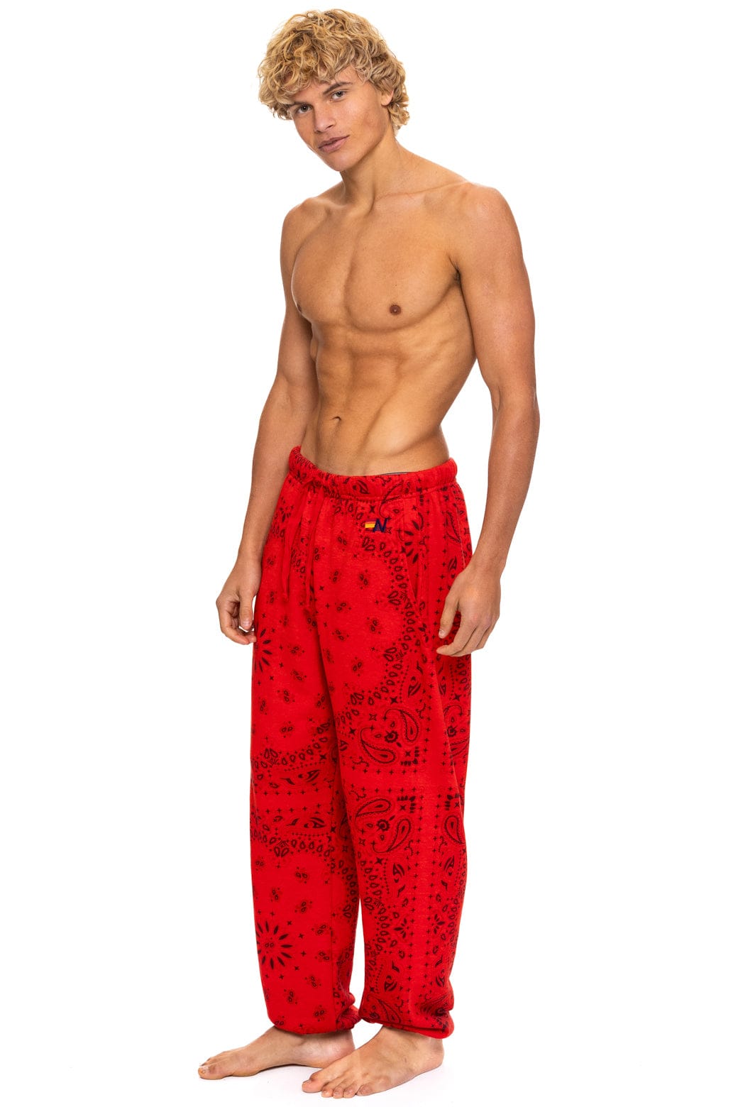 Retro BANDANA SWEATPANTS - RED