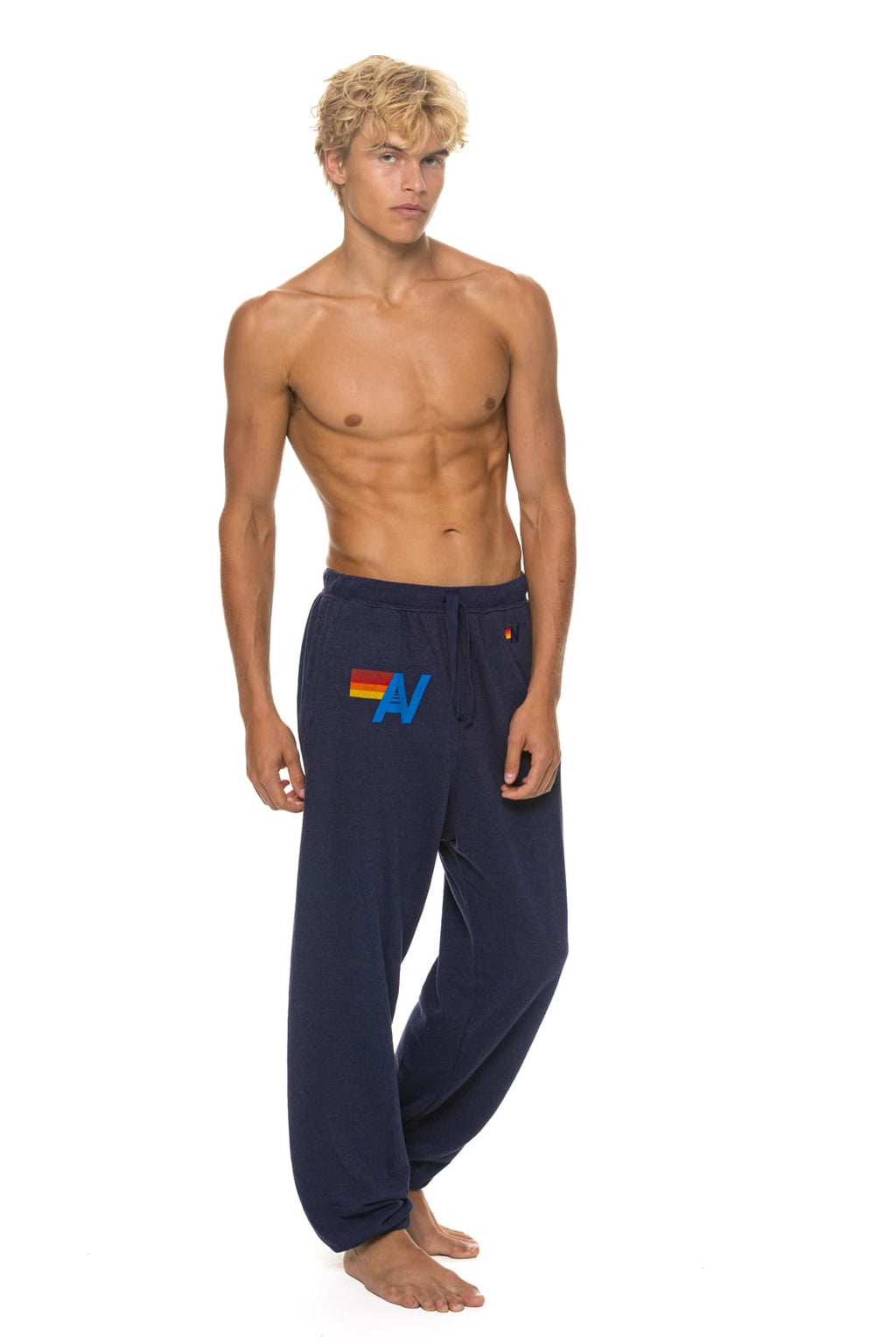 Retro LOGO SWEATPANTS - NAVY