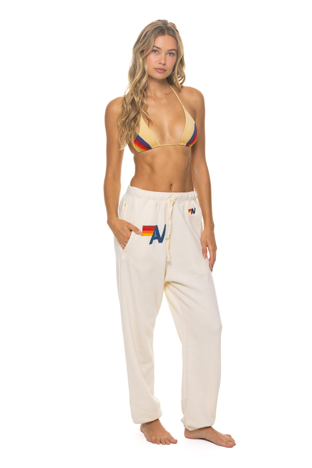 Retro LOGO SWEATPANTS - VINTAGE WHITE