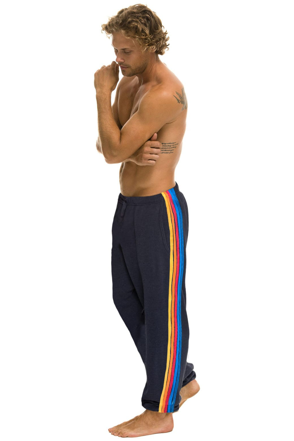 Retro 5 STRIPE SWEATPANTS - CHARCOAL