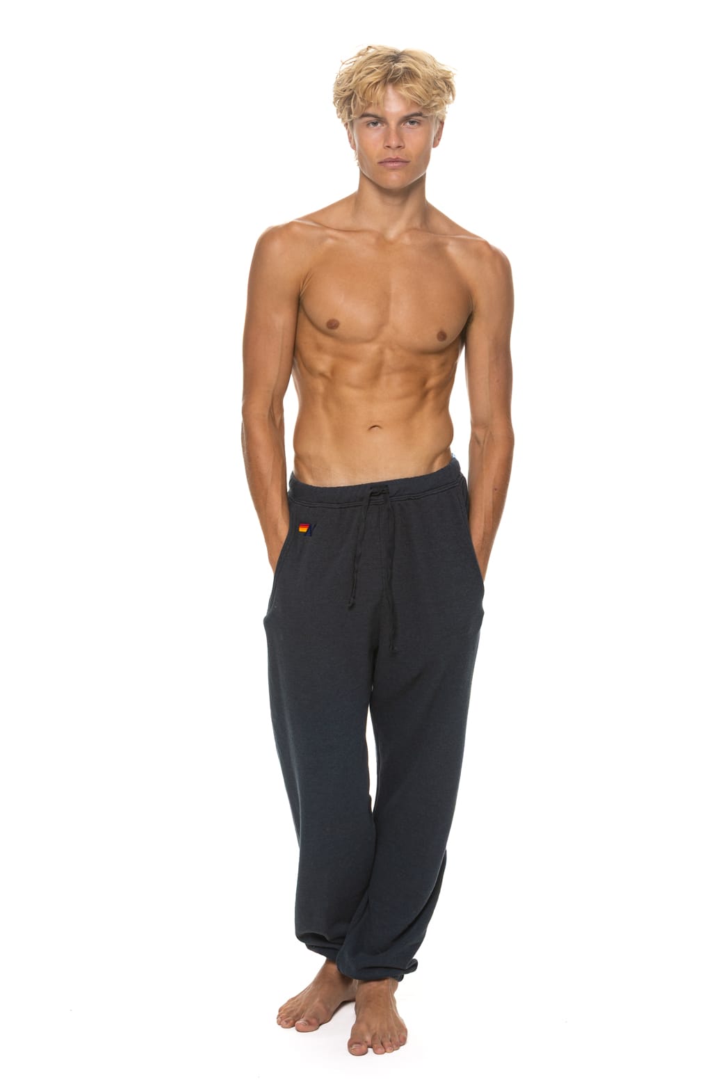Retro 5 STRIPE SWEATPANTS - CHARCOAL BLUE