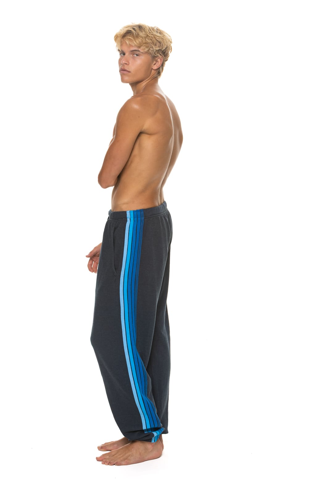 Retro 5 STRIPE SWEATPANTS - CHARCOAL BLUE