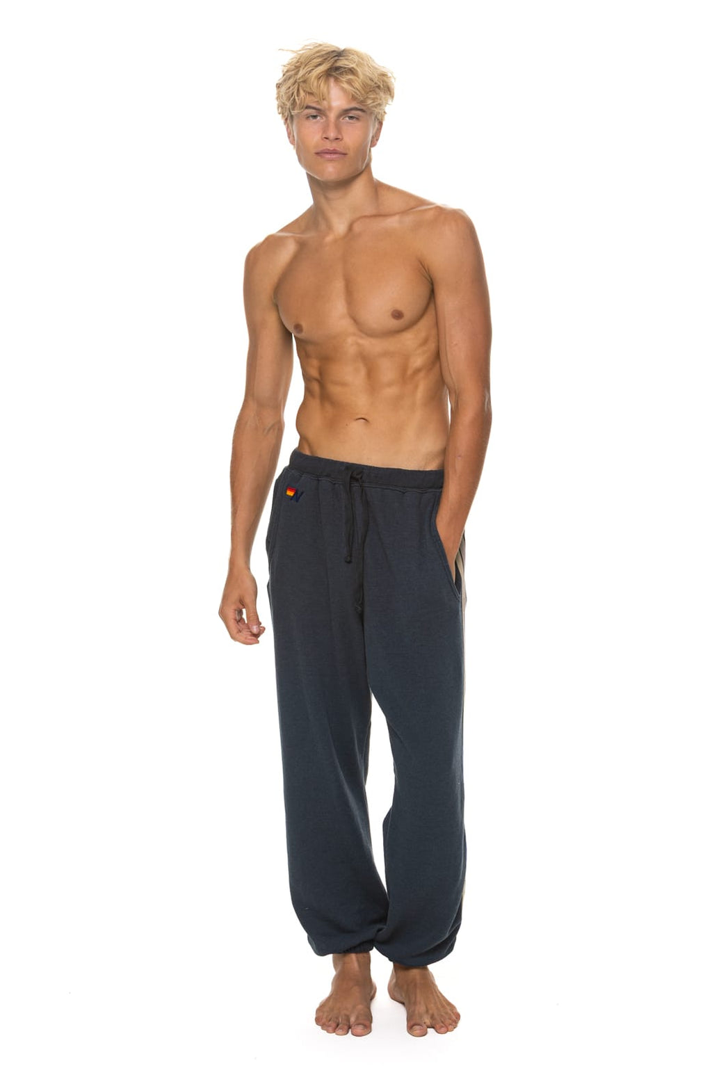 Retro 5 STRIPE SWEATPANTS - CHARCOAL BLUE