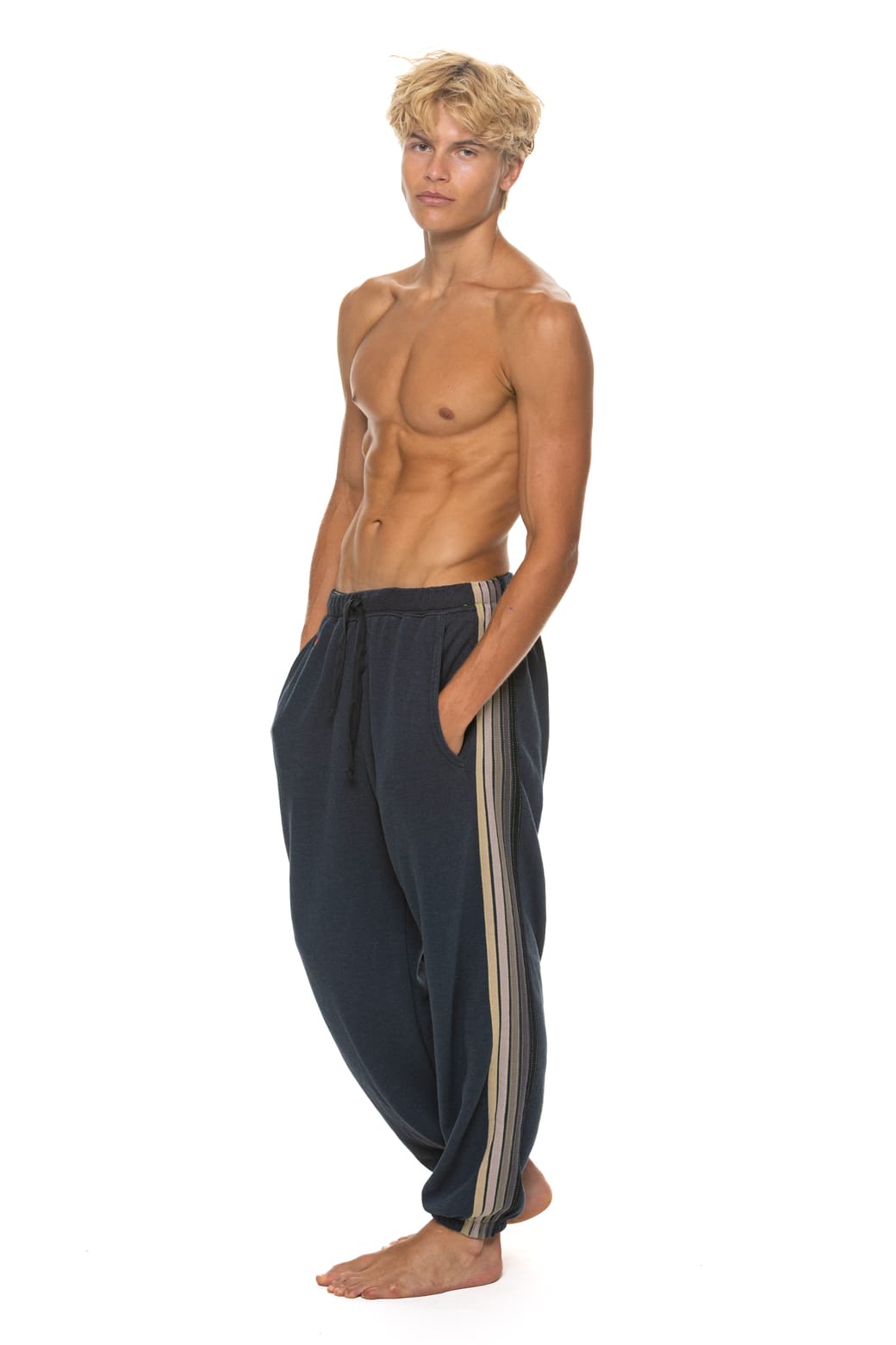 Retro 5 STRIPE SWEATPANTS - CHARCOAL GREY